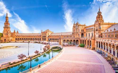 Seville Plaza de España open-top bus