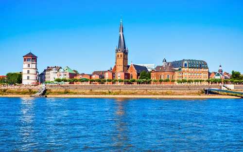 Dusseldorf MedienHafen open-top sightseeing bus